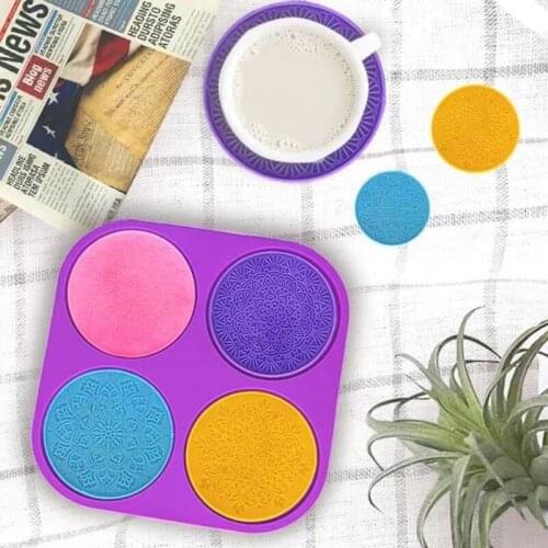 DIY Epoxy Resin Mold Mandala Flower Coaster Silicone Resin Mold Round Coaster Epoxy Resin Mold Craft