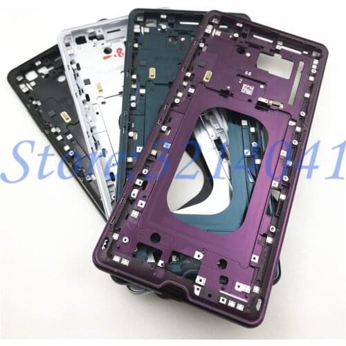 For Sony Xperia XZ3 H9436 H9493 H8416 H9496 Middle Frame Chassis Bezel Bracket Panel Metal Plate With Volume button Adhesive