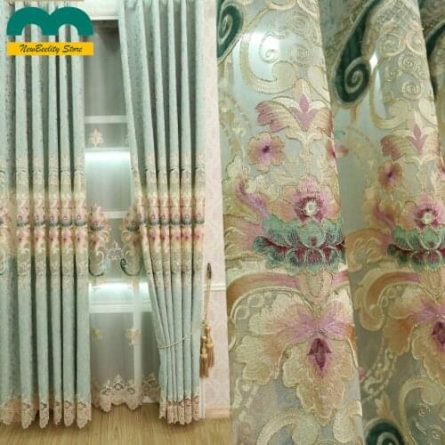 European luxury villa embroidered Blackout curtains for Living Room Royal royal curtains for Bedroom Window curtain kitchen