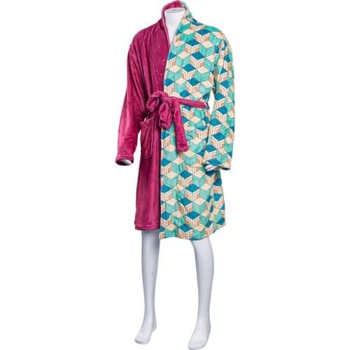 Anime Demon Slayer Tomioka Giyuu Cosplay Bathrobe Cloak Cape Adult Long Robe Pajamas Swimwear Costume