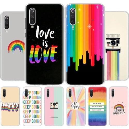 INS Rainbows Color Phone Case For Xiaomi MI 8 9 10 5X 6X A1 A2 A3 CC9E 9T NOTE10 Pro Lite Cover Coque soft Silicone TPU