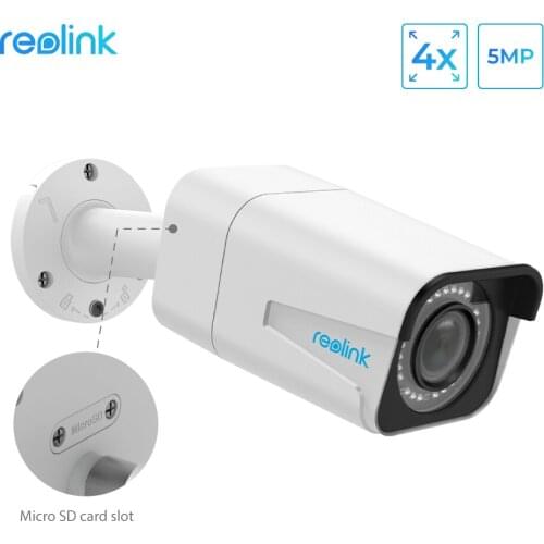 Reolink RLC-511 PoE IP camera outdoor 5MP 4x Optical Zoom P2P day&night vision Waterproof Bullet Surveillance Camera