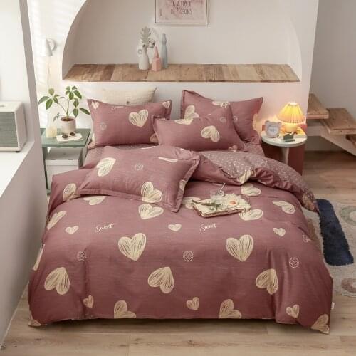 Yellow Heart Pattern Bedding Sets,220x240 Duvet Cover Set With Pillowcase ,140x200 Quilt Cover , Extra Large Duvet Cover