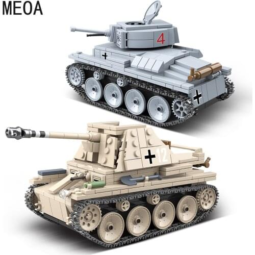 608PCS WW2 Military German Weasel tank Building Blocks Military Self propelled anti tank gun weapon Bricks Kids Toy For Children