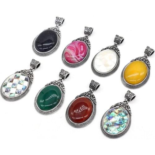 Natural Opal Stones Pendant Exquisite Water Drop Shape Tiger Eye Stones Pendant for Making Women Men Jewelry Gift Size 40x60mm