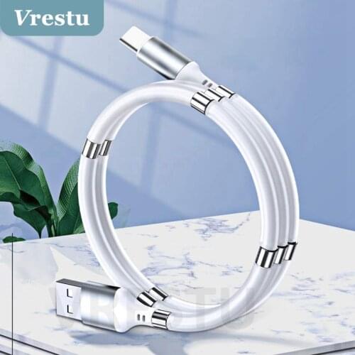 USB Type C Magic Rope Magnetic Cable Wire 5A Superfast VOOC Charging Data Sync for iPhone 12 11 X Samsung S20 Xiaomi Mi10 Kabel