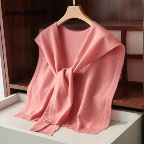 Small Wool Shawl, Spring, Female, Short Outfit, Knitted Warm Scarf, Simple And Fashionable, High Quality Hot Sale NS-875-40
