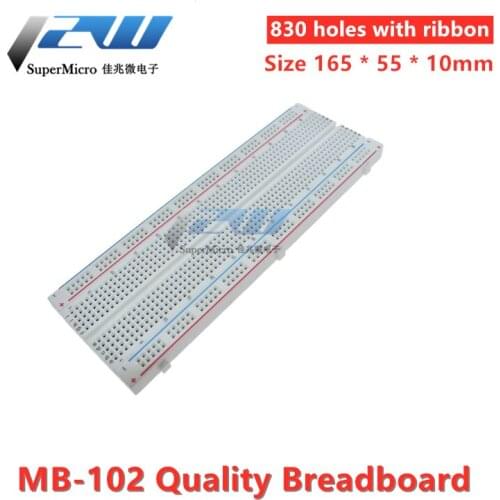 MB-102 high-quality bread board experiment board circuit board with color bar 165 * 55 * 10mm can be spliced