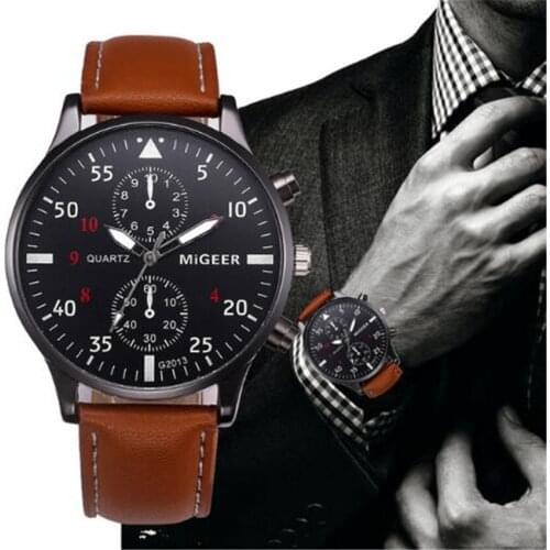 Fashion Casual Mens Quartz Watch Mens Business Watch Luxury Leather Military Sport Watch Wrist Watch male dames