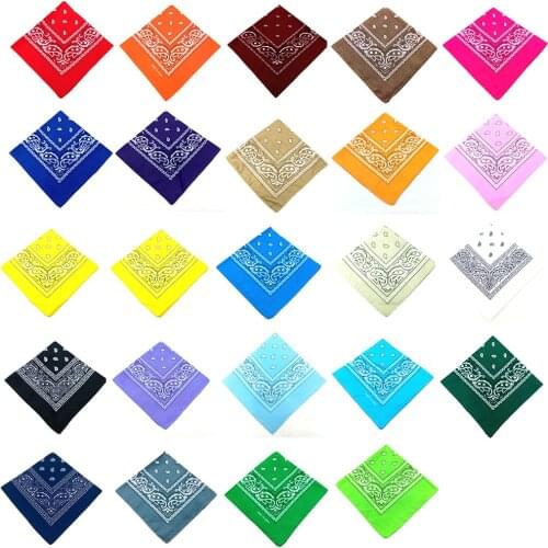 Fashion Women Cotton Scarf Square Unisex Bandanas 55cm*55cm Headwear Rock Girls Head Scarf Exquisite Print Hair Accessories