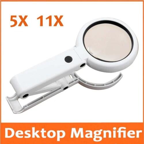 5X 11X USB Rechargeable Desktop Table Lamp Reading Magnifying Glass LED PCB welding Mobile Phone Repair Hand-held Magnifier