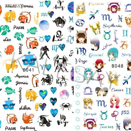 New Arrive 3D Nail Sticker Cartoon Constellation Nail Art Decals Sign Manicure Design Back Glue Sticker for Nails Decoration