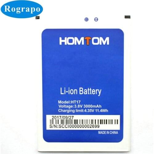 New 3000mah HT 17 Replacement Battery For Homtom HT17 / HT17 Pro Bateria Baterij Cell Mobile Phone Batteries
