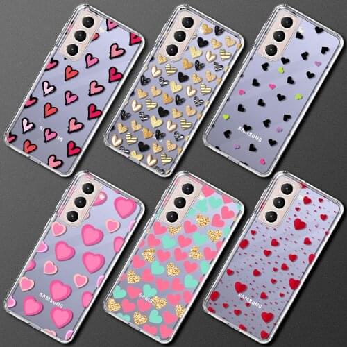 Clear Case For Samsung Galaxy S21 FE S20 Ultra S10 Plus Lite A51 A12 A21s S9 S8 S10e S7 Soft Phone Cover Love Your Heart Shell