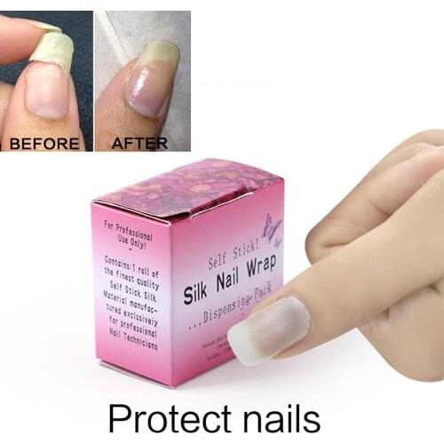 Fiberglass Nail Wrap Strong Nail Protector for UV Gel Acrylic Nails Self Adhesive Fiberglass & Silk Wrap Nail Art Tool Reinforce