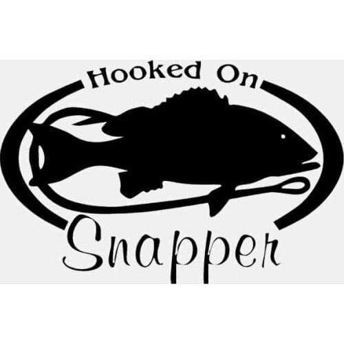 Car Sticker Personality Snapper Fish Cod Trout PVC Decal Art Deco Sticker Creative Cover Scratch Black/white, 15cm*10cm