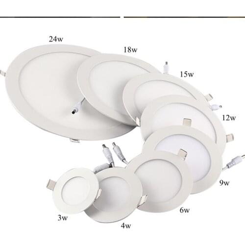 Dimmable Ultra thin 3W/4W/ 6W / 9W / 12W /15W/ 18W LED Ceiling Recessed Grid Downlight / Slim Round/Square Panel Light