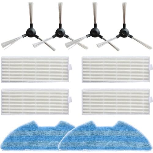High quality 2 * side brush + 4 * filter + 2 * mop cloth for Proscenic VSLAM-811GB VSLAM-911SE vacuum cleaner accessories
