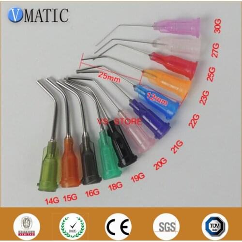 High Quality 45 Degree Bent 14-27G 1 Inch Te Bent Dispensing Needle Tips Dispenser Needles For Syringe