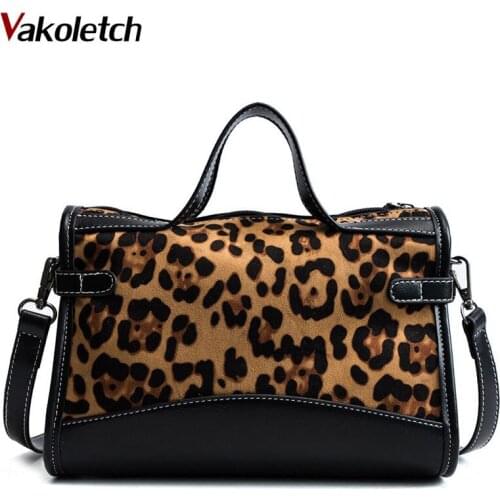 Rivet Women Scrub shoulder bag 2020 Shoulder strap crossbody bag zipper handbag Leopard totes Rivet Fashion handbags KL604