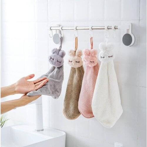 1pc Cartoon Kitchen Hanging Hand Towel Microfiber Cloth Dish Towels Washcloth Water Absorption Dish Cloth Tableware Cleaning Rag