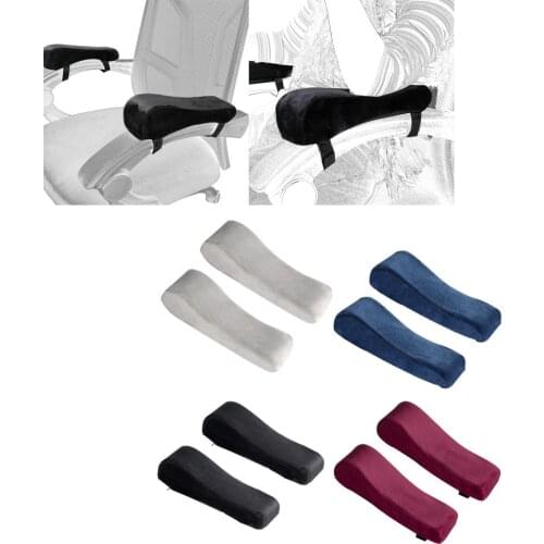 2PC Memory Foam Armrest Cushion Pad Office Home Chair Elbow Support Pillow Cover