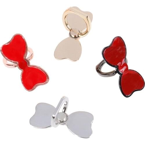 360 Degree Metal Finger Ring Bow-knot Mobile Phone Smartphone Stand Holder For All Smart Phone Luxury