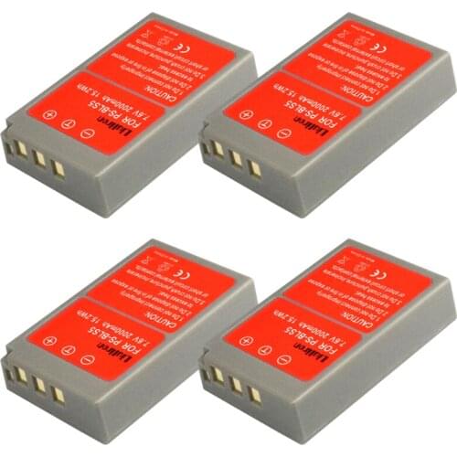 4Pcs PS-BLS5 PS BLS5 BLS50 Battery for Olympus PEN BLS-50, E-PL2, E-PL5, E-PL6, E-PL7, E-PM2, OM-D, E-M10 II