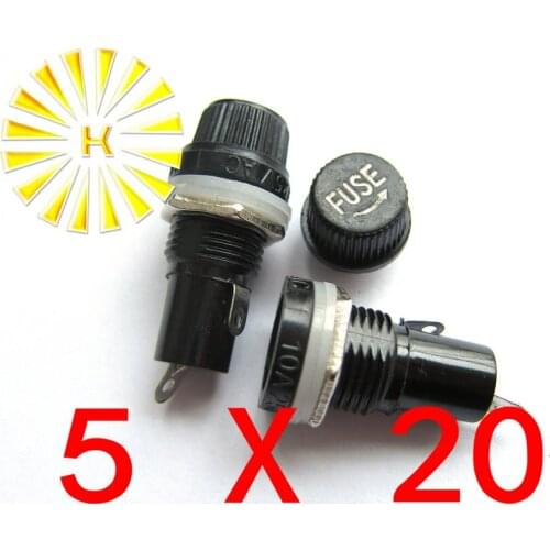5*20mm 15A 125VAC 10A 250VAC Black Fuse Holder FH-101 x 200pcs