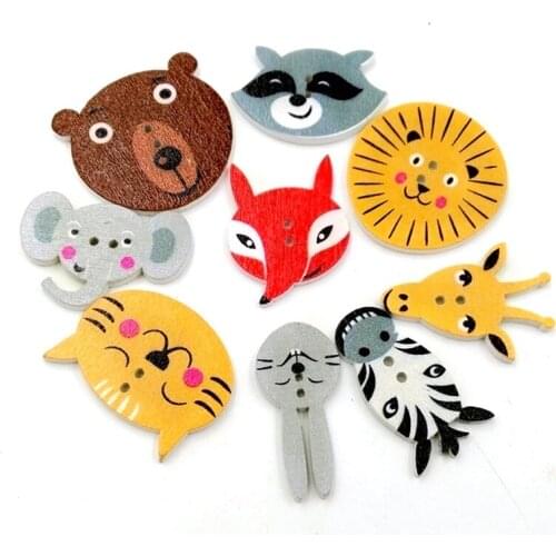 50/100Pcs 2 Holes Colorful Mixed Wooden Buttons Sewing DIY Craft Scrapbooking E56C