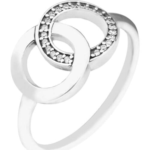 CKK 925 Sterling Silver Circles Rings For Women Original Fashion Jewelry Making Wedding Anniversary Gift