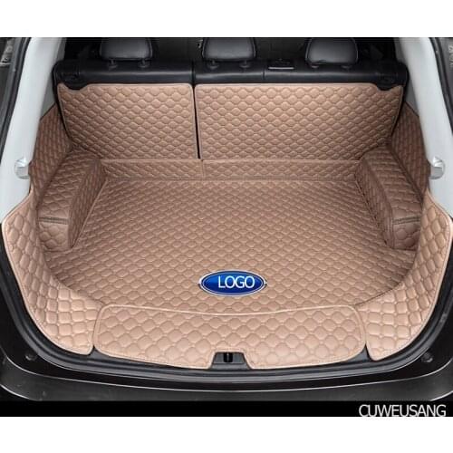 CUWEUSANG leather car trunk mat for hyundai tucson 2006-2014 suv cargo liner accessories interior boot