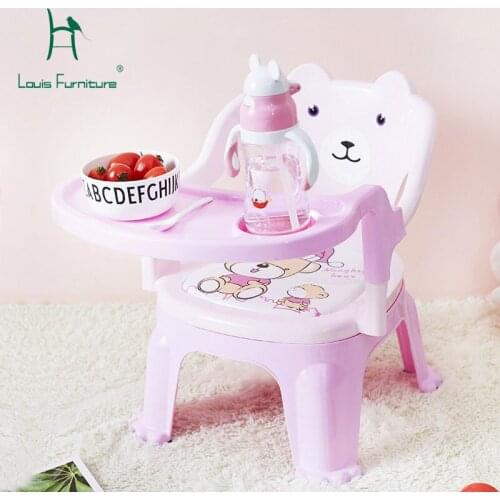 Louis Fashion Childrens Chairs dining with tray baby back call Baby plastic stool