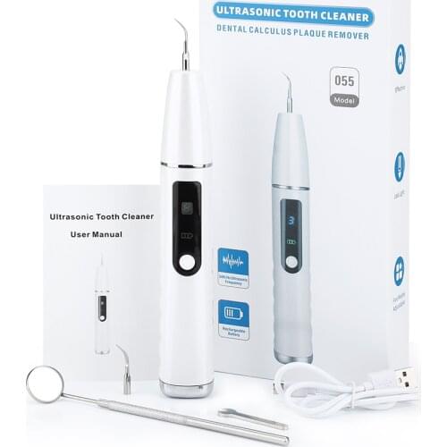Electric Ultrasonic Dental Calculus Remover LED Display 3 Modes Rechargeable High Frequency Vibration Dental Plaque Tartar Remov