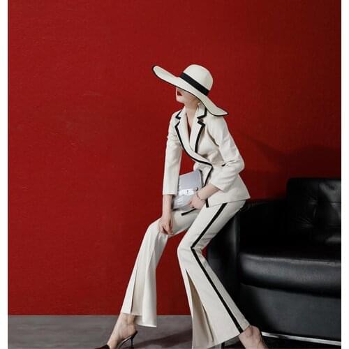 Fashion Pant Suits Womens autumn New Temperament small suit suit female casual two-piece suit women