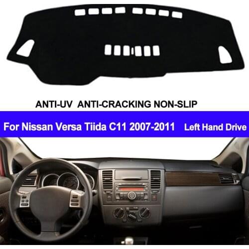 TAIJS Car Dashboard Cover Dash Mat Dash Pad DashMat Carpet ANti-UV NON-Slip For Nissan Versa Tiida C11 2007 2008 2009 2010 2011