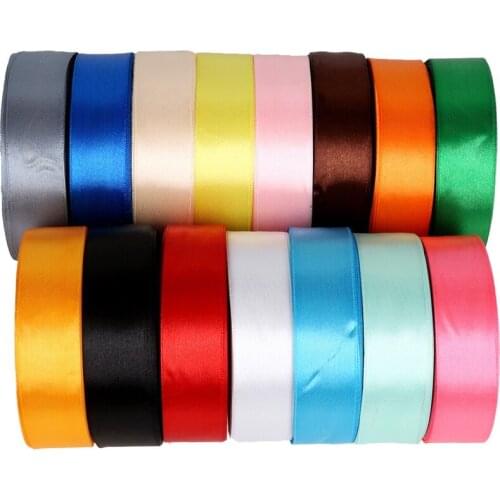 25 Yards 25mm Silk Satin Ribbon For Wedding Christmas Decoration DIY Webbing Card Gift Wrapping
