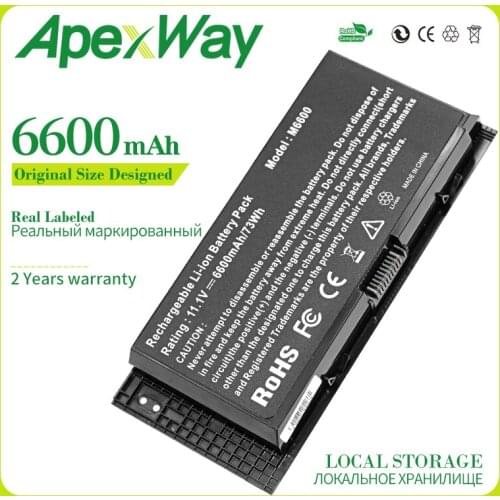 Apexway 11.1V 73Wh Li-lon laptop battery FV993 FJJ4W PG6RC N71FM T3NT1 for DELL Precision M4600 M4700 M4800 M6600 M6700 M6800