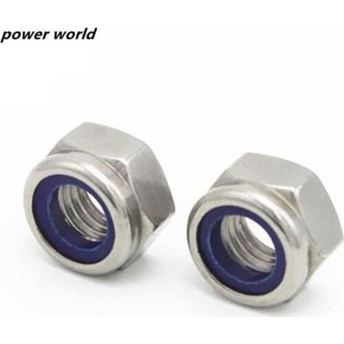 M3/M4/M5/M6/M8/M10-M20 Stainless Steel DIN985 insert Hex Nylon Slip Lock Nut Self-locking Nut