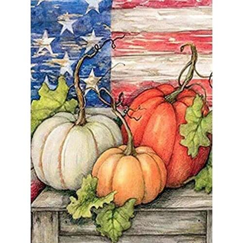 Pumpkin Halloween Flag Printed Fabric 14CT Cross Stitch Kit DIY Embroidery Handiwork Knitting Hobby Handicraft Magic Floss Sales