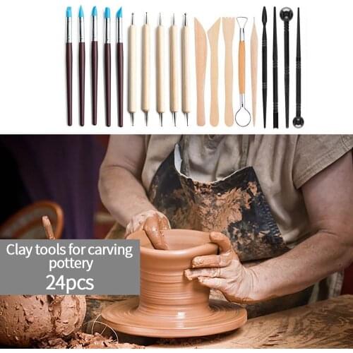 8/24 Pcs Arts Crafts Clay Sculpting Tools Set Modeling Carving Tool Kit Pottery & Ceramics Wooden Handle Modeling Clay Tools