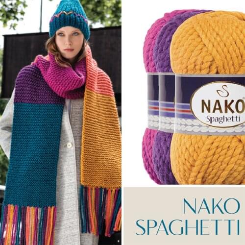 Nako Spaghetti Premium Acrylic Wool DIY hand knitting yarn Crochet lanas tejer laine à tricoter tricot crochets tissage