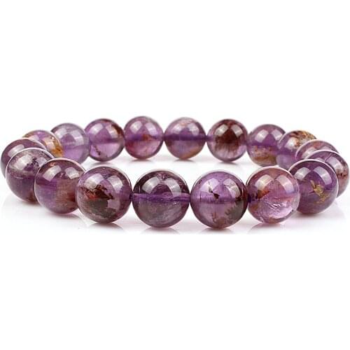 New Fashion Purple Phantom Bracelet Natural Stone Loose Beads 11 mm For Women Men Best Friend Birthday Holiday Gift