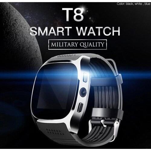 T8 Bluetooth Smart Watch Phone Mate TF SIM Card Pedometer Life Waterproof Smartwatch For Android iOS Fitness Tracker Saat Relogi