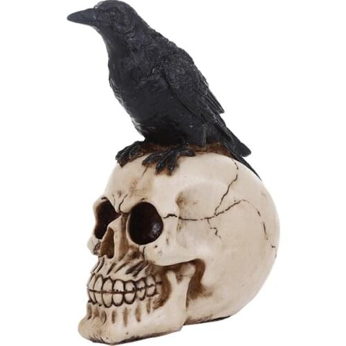 HeyMamba Resin Skull Eagle Statue Sculptures Skeleton Head Statutte Halloween Home Decor Decoration Accessories statues