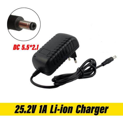25.2V 1000mA 1A 5.5 * 2.1mm Universal AC Power Supply Adapter Wall ChargerLithium Battery