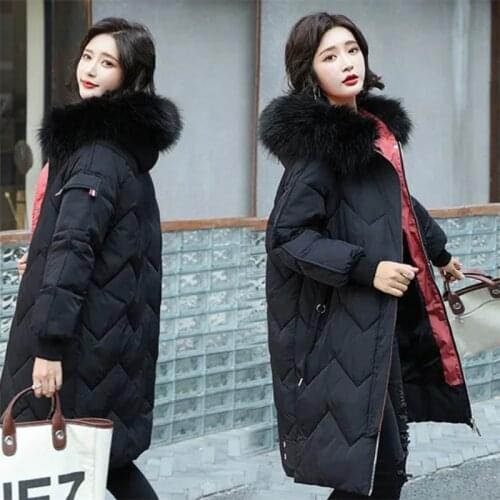 Winter new style down padded jacket women mid-length loose padded padded jacket women 2021 plus size padded jacket