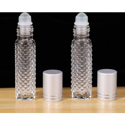 1/5pcs 10ml Glass Roller Bottles For Essential Oils With Plastic Roller Ball Empty Refillable Clear Bottle Leak-proof Massage