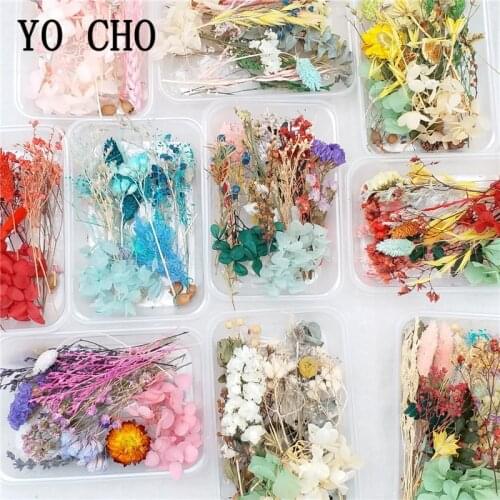 YO CHO 1 Box Mix Dried Flower Natural Floral Art Craft Scrapbooking Resin Craft Making Epoxy Mold Filling DIY Home Wedding Decor