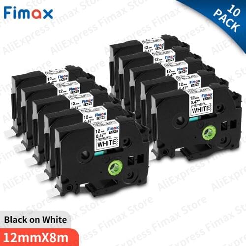10PCS TZ-231 TZ 231 12mm Laminated Label Tape Black on White Compatible for Brother tze431 tz531 P-touch H110 pt1000 Printer